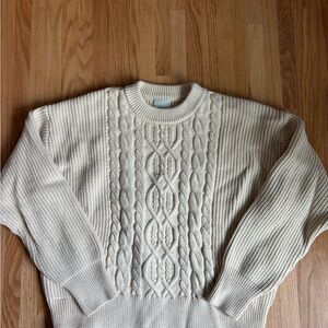 Varley Ivory Cable Knit Sweater